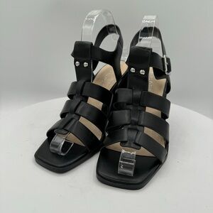 Marc Fisher Fynlee Comfortable Black Block Heel Sandal Size 7